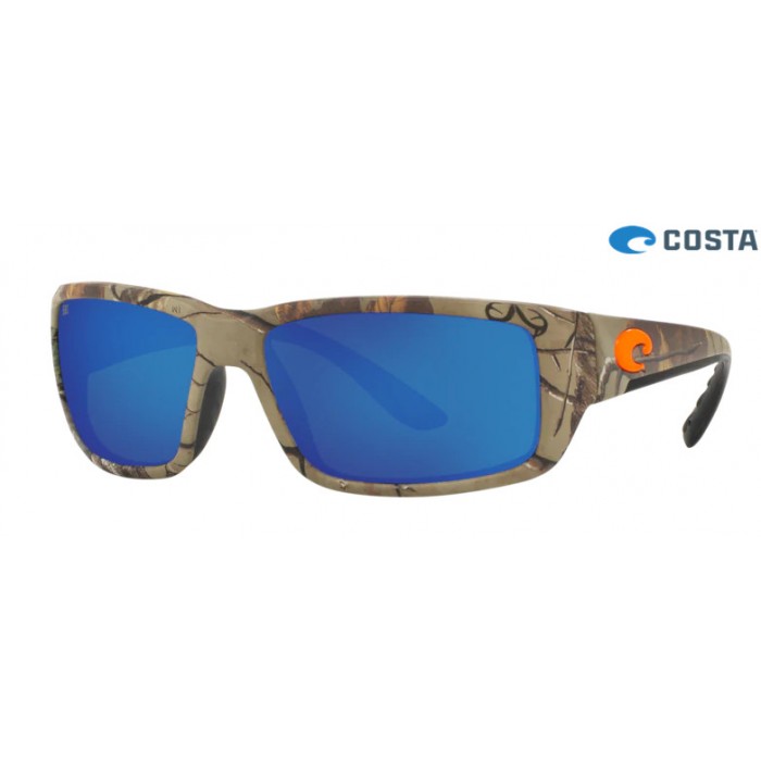 Costa Fantail Realtree Xtra Camo Orange Logo frame Blue lens