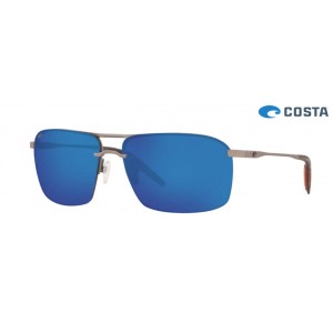 Costa Skimmer Matte Silver frame Blue lens