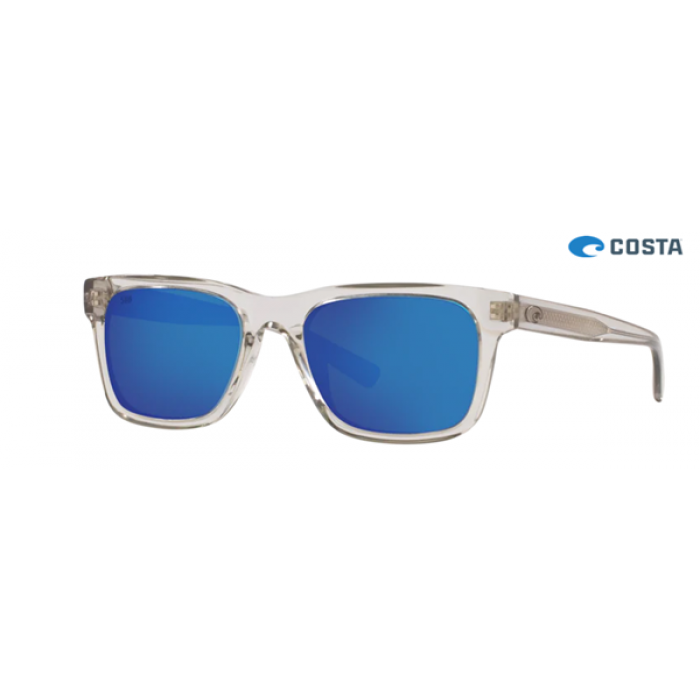 Costa Tybee Shiny Light Gray Crystal frame Blue lens