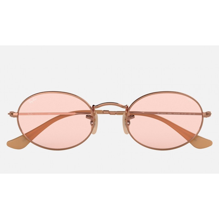 Ray Ban Oval Washed Evolve RB3547 Pink Photochromic Evolve Copper