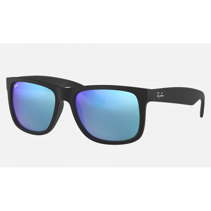 Ray Ban Justin Color Mix RB4165 Mirror And Black Frame Blue Mirror Lens