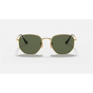 Ray Ban Hexagonal Flat Lenses RB3548 Classic G-15 And Gold Frame Green Classic G-15 Lens