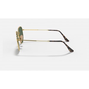 Ray Ban Hexagonal Flat Lenses RB3548 Classic G-15 And Gold Frame Green Classic G-15 Lens