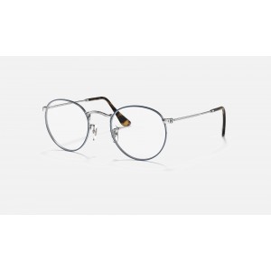 Ray Ban Round Metal Optics RB3447 Demo Lens And Black Gold Frame Clear Lens