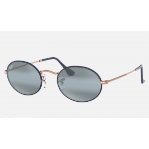 Ray Ban Round Oval RB3547 Gradient Mirror And Blue Frame Blue Gradient Mirror Lens