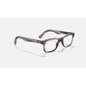 Ray Ban The Timeless RB5228 Demo Lens And Striped Grey Frame Clear Lens
