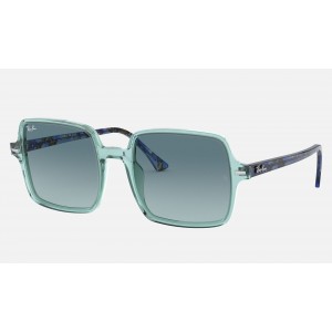 Ray Ban Square Ii RB1973 Blue Gradient Transparent Green