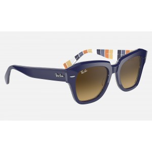 Ray Ban State Street RB2186 Gradient And Blue Frame Light Brown Gradient Lens