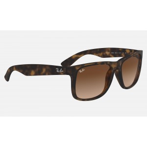 Ray Ban Justin Classic Low Bridge Fit RB4165 Gradient And Tortoise Frame Brown Gradient Lens