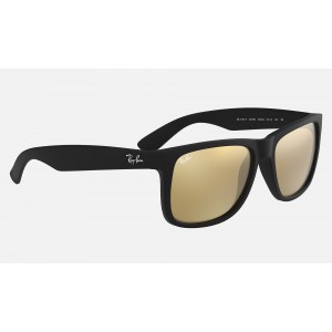 Ray Ban Justin Color Mix Low Bridge Fit RB4165 Mirror And Black Frame Gold Mirror Lens
