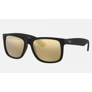 Ray Ban Justin Color Mix Low Bridge Fit RB4165 Mirror And Black Frame Gold Mirror Lens