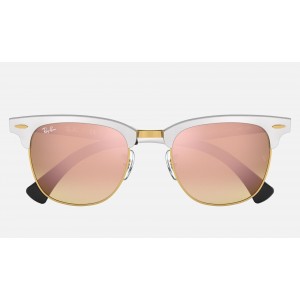 Ray Ban Clubmaster Aluminum Flash Lenses Gradient RB3507 Gradient Flash And Silver Frame Rose Gold Lens