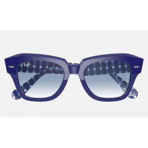 Ray Ban State Street RB2186 Gradient And Blue Frame Light Blue Gradient Lens