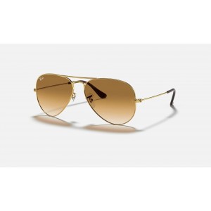 Ray Ban Aviator Gradient RB3025 Light Brown Gradient Gold