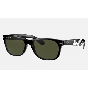 Ray Ban RB2132 New Wayfarer Mickey S20 Polarized Classic G-15 And Black Frame Green Classic G-15 Lens