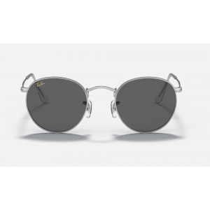 Ray Ban Round Metal Legend RB3447 Classic And Shiny Silver Frame Dark Grey Classic Lens