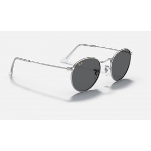 Ray Ban Round Metal Legend RB3447 Classic And Shiny Silver Frame Dark Grey Classic Lens