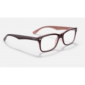 Ray Ban The Timeless RB5228 Demo Lens And Transparent Brown Frame Clear Lens