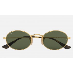 Ray Ban Round Oval Flat Lenses RB3547 Classic G-15 And Gold Frame Green Classic G-15 Lens