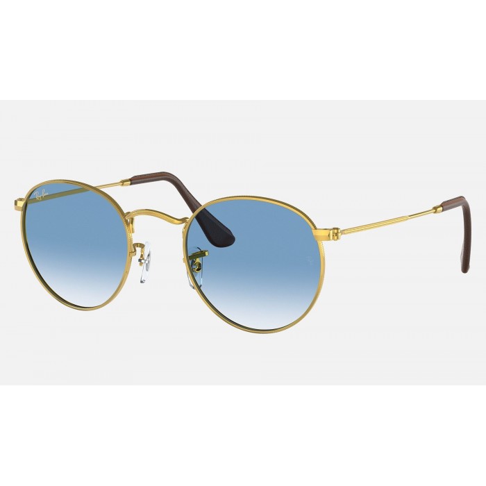 Ray Ban Round Metal Collection RB3447 Light Blue Gradient Gold