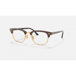 Ray Ban Clubmaster Optics RB5154 Demo Lens And Brown Gold Frame Clear Lens