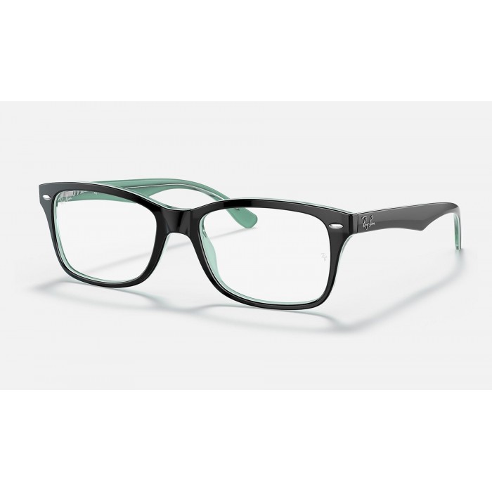 Ray Ban The Timeless RB5228 Demo Lens And Black Green Frame Clear Lens