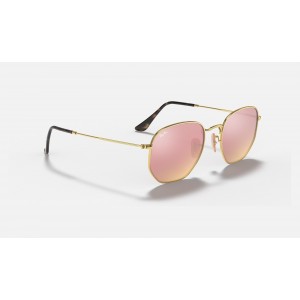 Ray Ban Hexagonal Flat Lenses RB3548 Gradient Flash And Gold Frame Copper Flash Lens