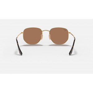Ray Ban Hexagonal Flat Lenses RB3548 Gradient Flash And Gold Frame Copper Flash Lens
