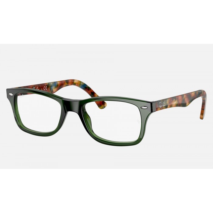 Ray Ban The Timeless RB5228 Demo Lens And Green Tortoise Frame Clear Lens