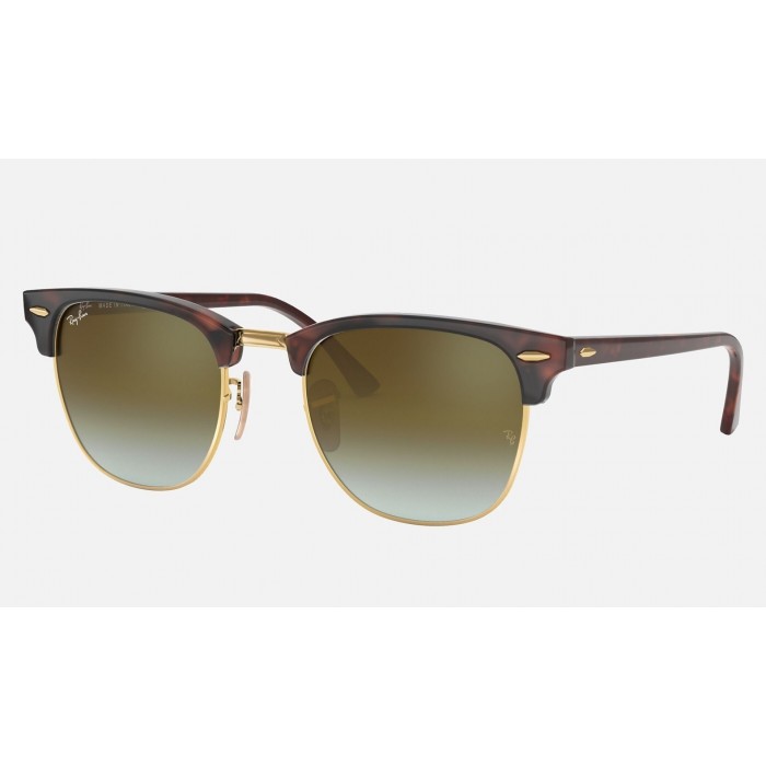 Ray Ban Clubmaster Flash Lenses Gradient RB3016 Gradient Flash And Tortoise Frame Green Gradient Flash Lens