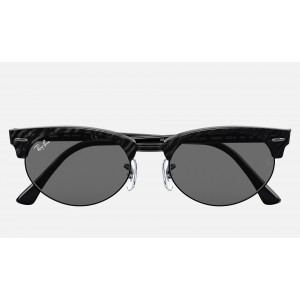 Ray Ban Clubmaster Oval RB3946 Classic And Wrinkled Black Frame Dark Grey Classic Lens