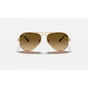 Ray Ban Aviator Gradient RB3025 Brown Gradient Gold With Black