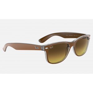 Ray Ban New Wayfarer Color Mix RB2132 Gradient And Brown Frame Brown Gradient Lens