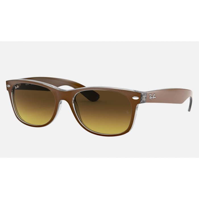 Ray Ban New Wayfarer Color Mix RB2132 Gradient And Brown Frame Brown Gradient Lens