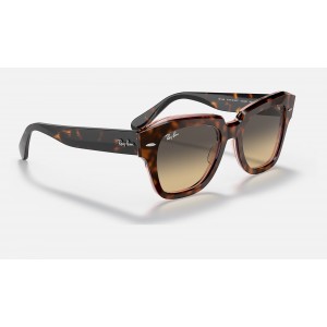Ray Ban State Street RB2186 Gradient And Pink Tortiose Frame Brown-Blue Gradient Lens
