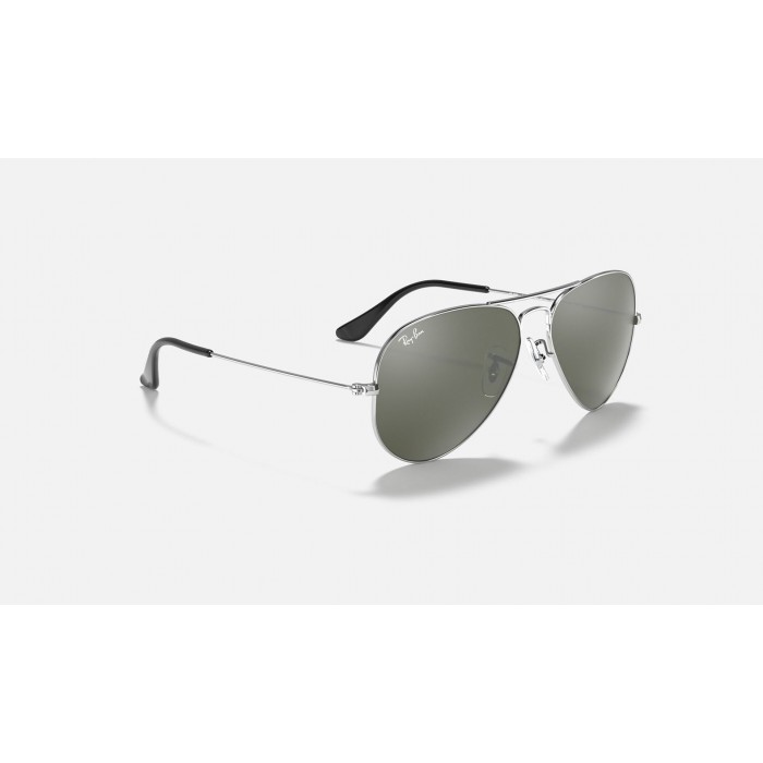 Ray Ban Aviator Mirror RB3025 Silver Gradient Mirror Silver With Black