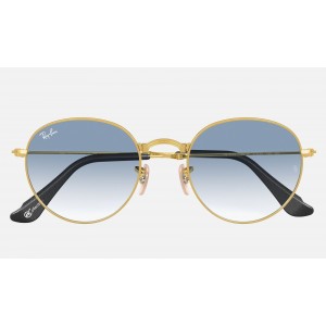Ray Ban Round Folding Collection RB3532 Light Blue Gradient Gold