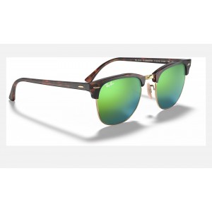 Ray Ban Clubmaster Flash Lenses RB3016 Flash And Tortoise Frame Green Flash Lens