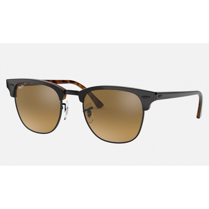 Ray Ban Clubmaster Color Mix Low Bridge Fit RB3016 Mirror And Grey Frame Brown-Silver Mirror Lens