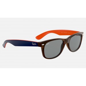 Ray Ban New Wayfarer Bicolor RB2132 Classic And Tortoise Frame Blue-Gray Classic Lens