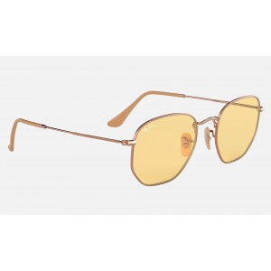 Ray Ban Hexagonal Washed Evolve RB3025 Yellow Photochromic Evolve Copper