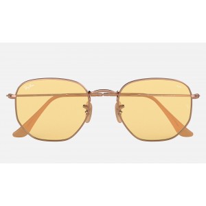 Ray Ban Hexagonal Washed Evolve RB3025 Yellow Photochromic Evolve Copper