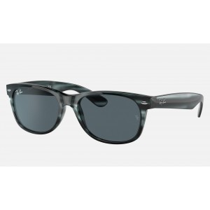 Ray Ban New Wayfarer Color Mix RB2132 Classic And Striped Grey Frame Dark Grey Classic Lens