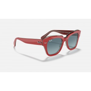 Ray Ban State Street RB2186 Gradient And Red Frame Blue Gradient Lens