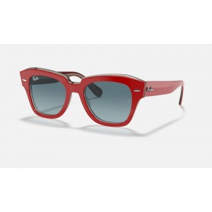 Ray Ban State Street RB2186 Gradient And Red Frame Blue Gradient Lens