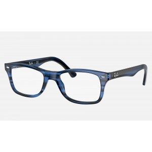 Ray Ban The Timeless RB5228 Demo Lens And Striped Blue Frame Clear Lens