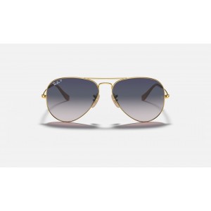 Ray Ban Aviator Gradient RB3025 Blue-Gray Gradient Gold