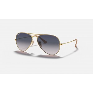 Ray Ban Aviator Gradient RB3025 Blue-Gray Gradient Gold