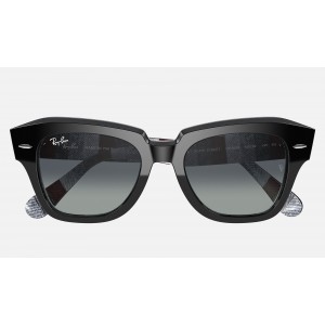 Ray Ban State Street RB2186 Gradient And Black Frame Light Grey Gradient Lens