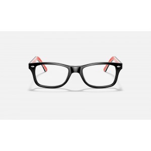 Ray Ban The Timeless RB5228 Demo Lens And Black Red Frame Clear Lens